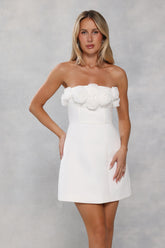 Wild Rose Affair Strapless Mini Dress White