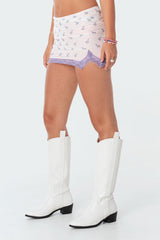 Flora Mesh Mini Skirt
