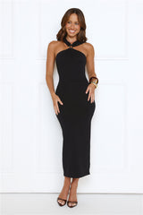 Gilded Nights Midi Dress Black