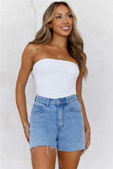 BASE Longline Strapless Bandeau Top White
