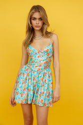 Flowery Rd Romper Blue
