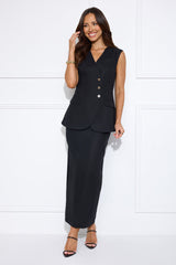 Office Talk Vest Top Black