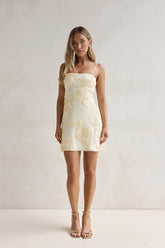 Songs Written Mesh Mini Dress Yellow