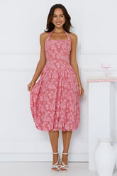 Soul Goals Halter Midi Dress Pink