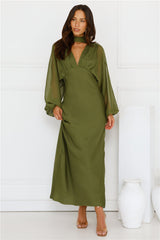 Once A Stylist Maxi Dress Khaki