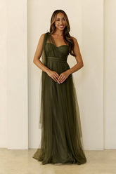 Perfect Poise Mesh Maxi Dress Olive