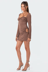 Allegra Cut-Out Mesh Slits Dress