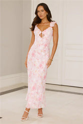 Rose Whisper Midi Dress Pink