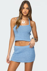 Shaylee Sequin Knit Backless Top