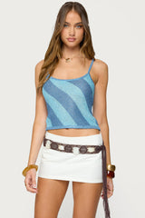 Saul Stripey Sequin Knit Top