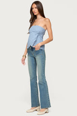 Narnie Striped Strapless Wrap Top