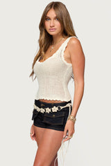 Aurelle Open Knit Tank Top