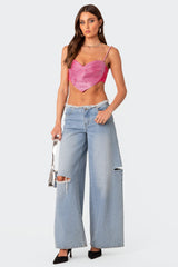 In Your Heart Rhinestone Crop Top