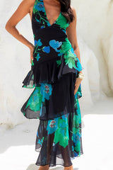 Rosewater Reverie Maxi Dress Black