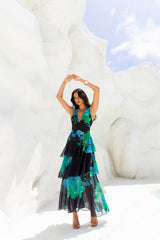 Rosewater Reverie Maxi Dress Black