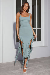 Send A Hint Midi Dress Sage