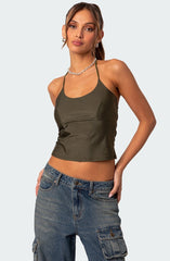 Sara Back Cut Out Halter Top