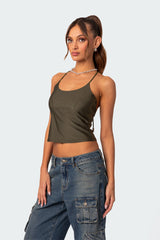 Sara Back Cut Out Halter Top