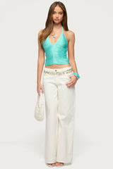 Bree Fringed Backless Halter Top
