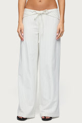 Parker Pinstripe Tie Belt Pants