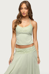 Evia Lacey Backless Halter Top