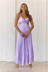 In My Prime Satin Maxi Dress Lilac