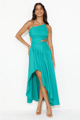 Frolicking Fields Midi Dress Green