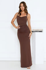 Sultry Stare Maxi Dress Brown