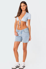 Aveline Tie Front Crop Top