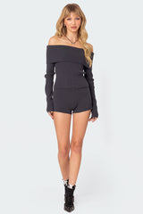 Miriam Fold Over Knit Top