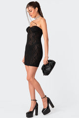 Cillian Sheer Lace Cupped Mini Dress