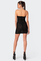 Cillian Sheer Lace Cupped Mini Dress