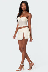 Jojo Slitted Mesh Mini Skirt