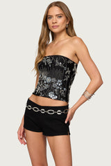 Zelda Bead & Sequin Strapless Top