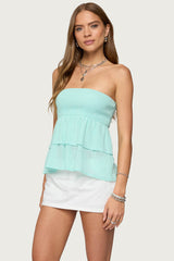 Harleigh Ruffled Linen Look Tube Top