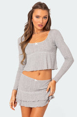 Fig Pointelle Top