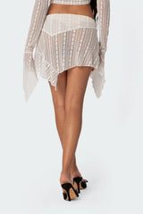 Anastasia Sheer Lace Ruffle Mini Skirt