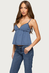 Orietta Striped Babydoll Top