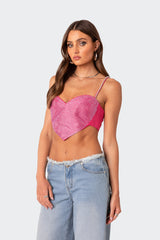 In Your Heart Rhinestone Crop Top