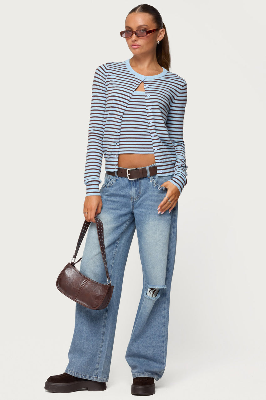Dutton Distressed Low Rise Baggy Jeans