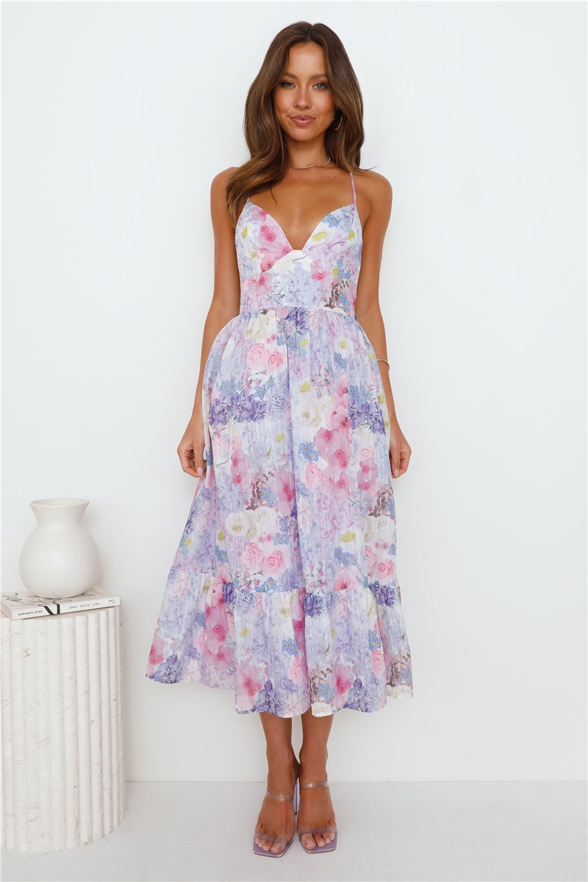 Express Your Feelings Midi Dress Purple