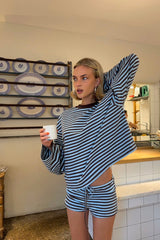 Bloom Long Sleeve Top Chocolate Stripe