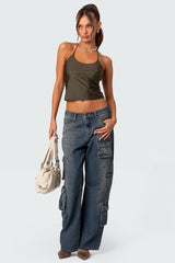 Sara Back Cut Out Halter Top