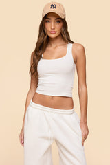 Linda Ribbed Scoop Neck Tank Top