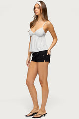 Belen Polka Dot Lacey Babydoll Top