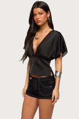 Ihara Lacey Cinched Waist Top