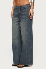 Elia No Waistband Low Rise Baggy Jeans