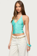 Bree Fringed Backless Halter Top