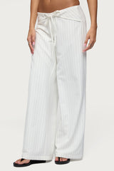 Parker Pinstripe Tie Belt Pants