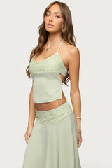 Evia Lacey Backless Halter Top